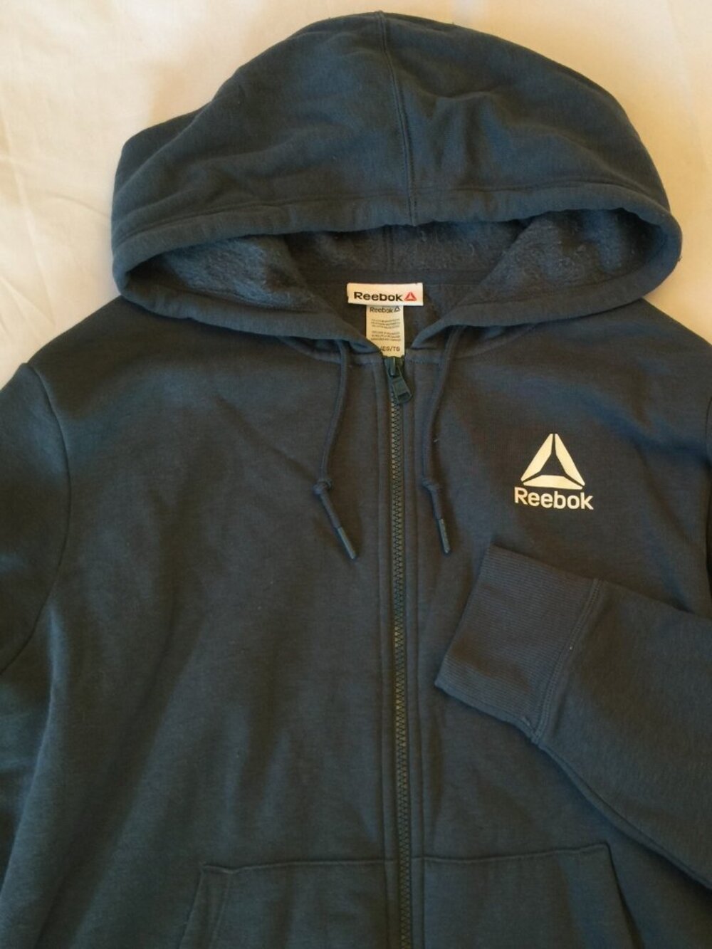 REEBOK GREEN TEAL FLEECE ZIP UP HOODIE SWEATSHIRT WOMENS XL 48"x25" REW233JK01
